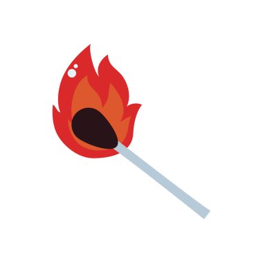 Isolated match flame flat style icon vector design