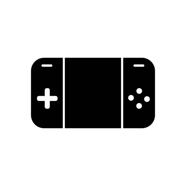 Diseño de vectores de iconos de estilo de silueta de consola portátil de videojuegos aislados — Vector de stock