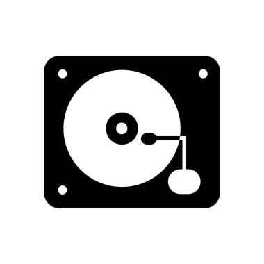 Isolated music turntable with vinyl silhouette style icon vector design