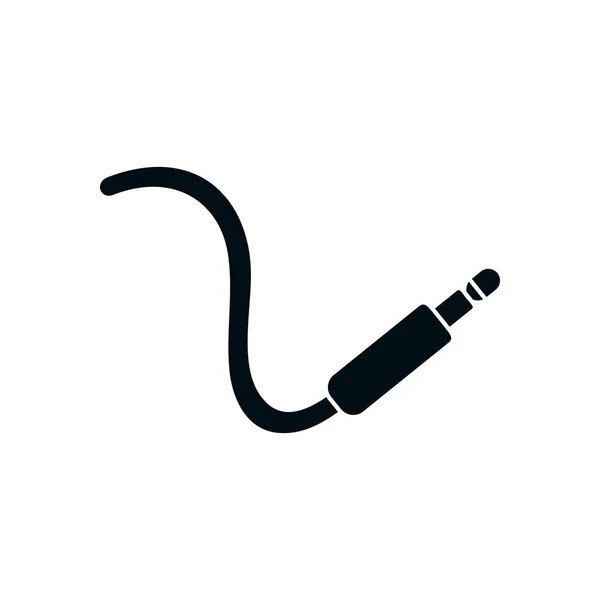 Music cable silhouette style icon vector design — ストックベクタ