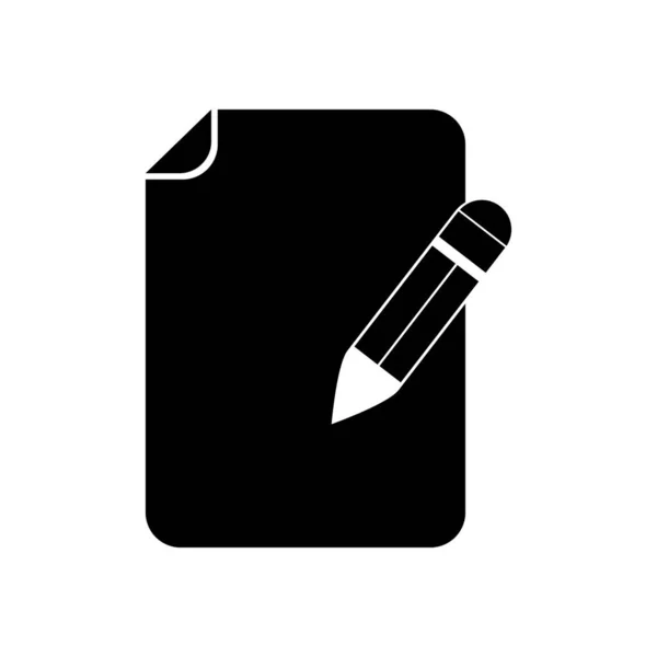 Isolated document with pencil silhouette style icon vector design — Διανυσματικό Αρχείο