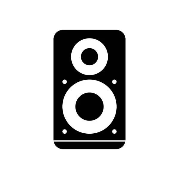 Desain vektor ikon siluet speaker musik yang terisolasi - Stok Vektor