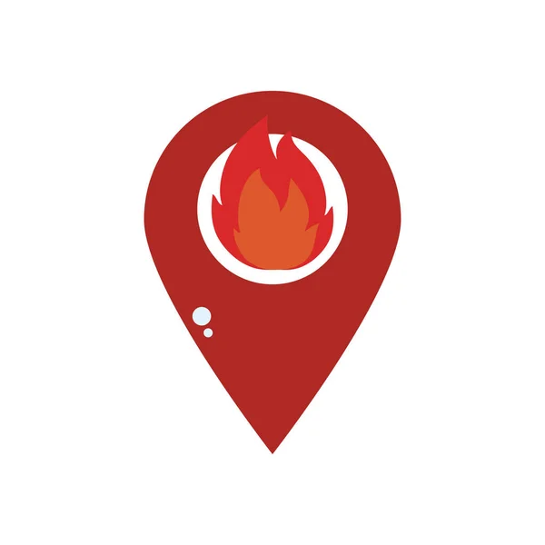 Flame inside mark flat style icon vector design — Stockvector