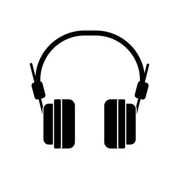 Isolated music headphones silhouette style icon vector design — 스톡 벡터