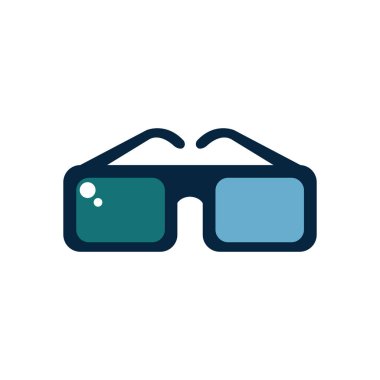 Isolated 3d glasses flat style icon vector design