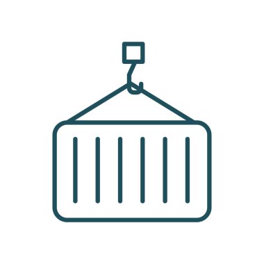 Isolated crane with container box line style icon vector design