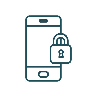 smartphone with padlock of security system line style icon vector design