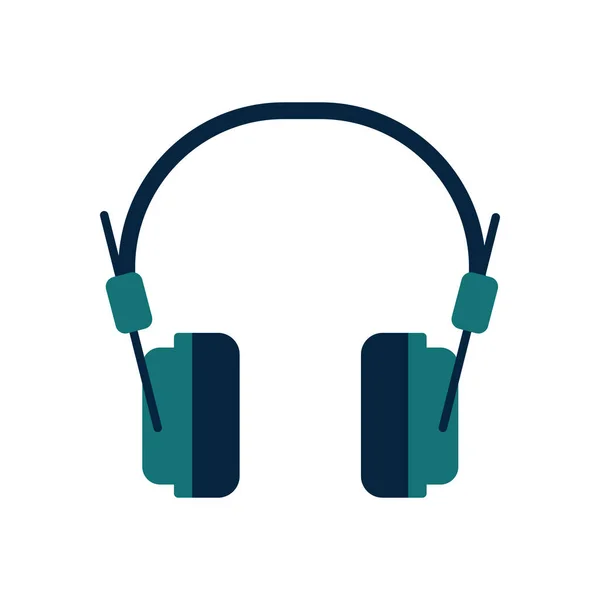 Isolated music headphones flat style icon vector design — 스톡 벡터