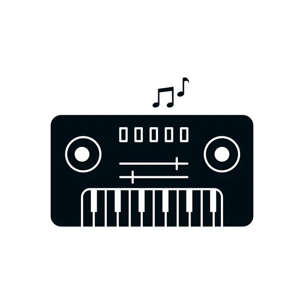 Piano instrument silhouette style icon vector design — Stok Vektör
