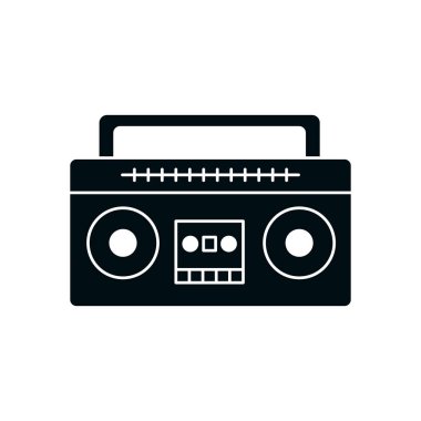music cassette player silhouette style icon vector design