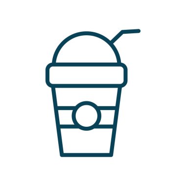 İzole kahve kupası çizgisi biçim vektör tasarımı