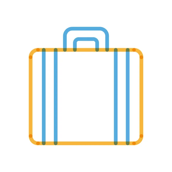 Изолированный чемодан мультипликационного стиля линии иконки дизайн вектора — стоковый вектор