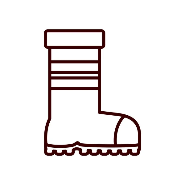 Firefighter boot line style icon vector design — Διανυσματικό Αρχείο