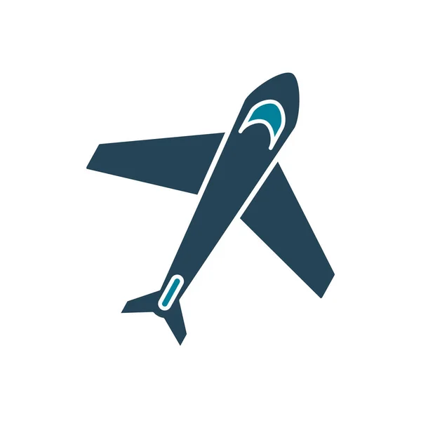 Conception vectorielle d'icône de style silhouette d'avion isolé — Image vectorielle