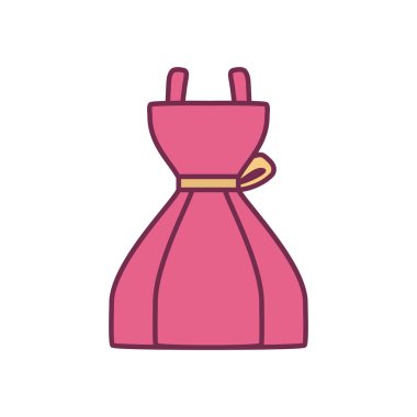 İzole kıyafet çizgisi ve biçim ikonu vektör tasarımını doldur