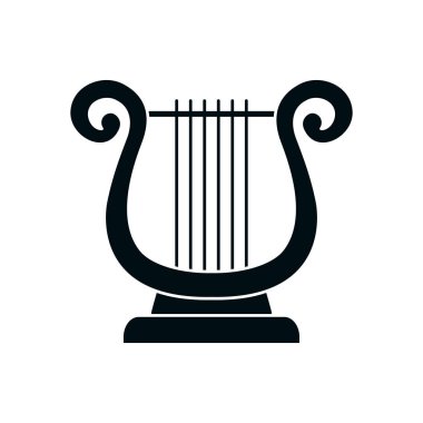 lyre instrument silhouette style icon vector design