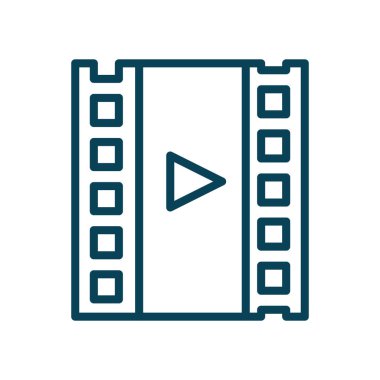 movie play strip line style icon vector design