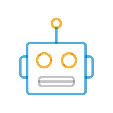 Isolated robot cartoon multiply line style icon vector design