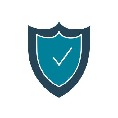 shield with check mark of security system silhouette style icon vector design