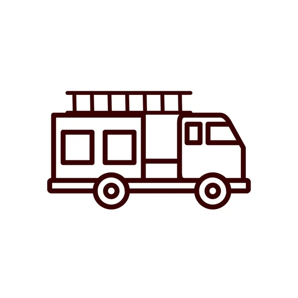 Design de vetor ícone estilo linha caminhão de incêndio — Vetor de Stock