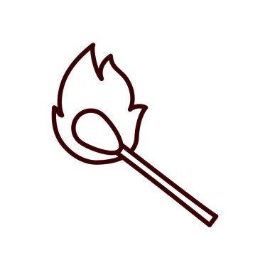 Isolated match flame line style icon vector design