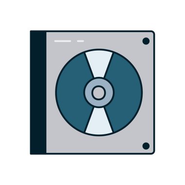 müzik cd satırı ve biçim ikonu vektör tasarımı