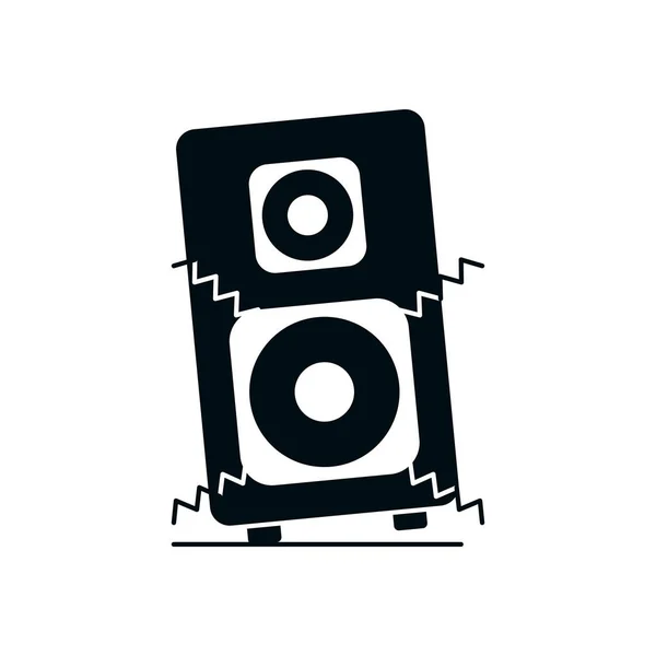 Music speaker silhouette style icon vector design — Stock Vector