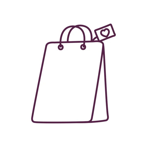 Diseño de vector de icono de estilo de línea de bolsa de compras aislada — Vector de stock