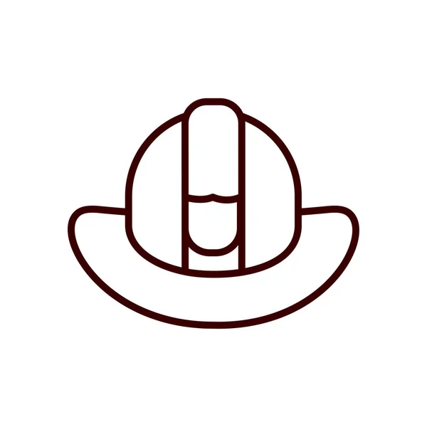 Chapeau de pompier ligne style icône vectoriel design — Image vectorielle