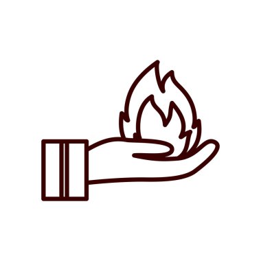 El çizgisi biçim vektör tasarımı üzerinde izole edilmiş alev