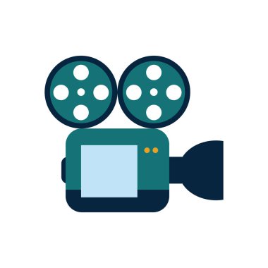 İzole edilmiş film kamerası düz biçim ikon vektör tasarımı