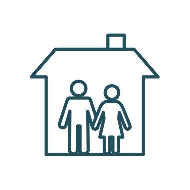 avatarlar çift içinde ev çizgisi biçim vektör tasarımı