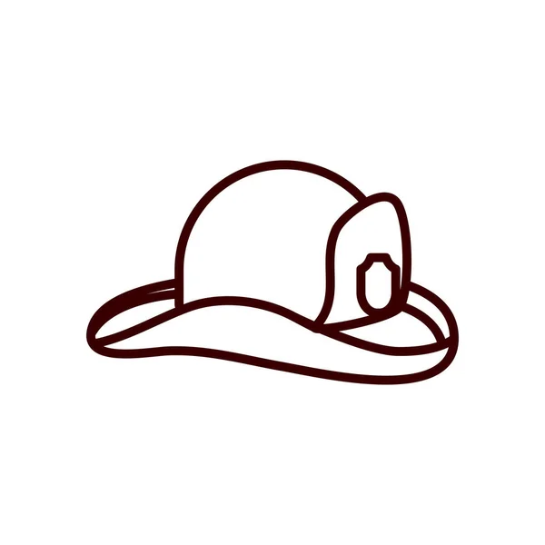 Firefighter hat line style icon vector design — Stok Vektör