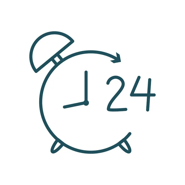 Isolated clock with 24 hours arrow line style icon vector design — Stockový vektor