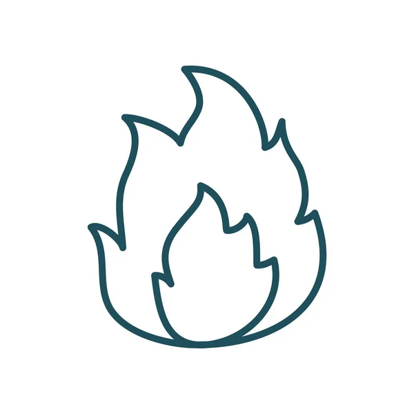 Isolated flame line style icon vector design — Stock Vector