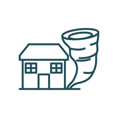 ev ve twister çizgisi biçim vektör tasarımı