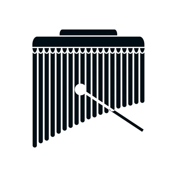 Xylophone instrument silhouette style icon vector design — Stock vektor