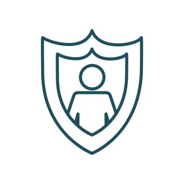 avatar içinde kalkan çizgi biçim vektör tasarımı