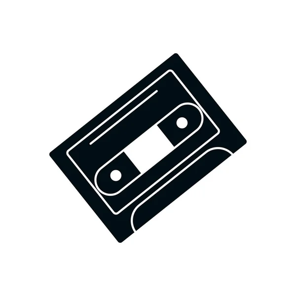 Muziek cassette silhouet stijl icoon vector ontwerp — Stockvector