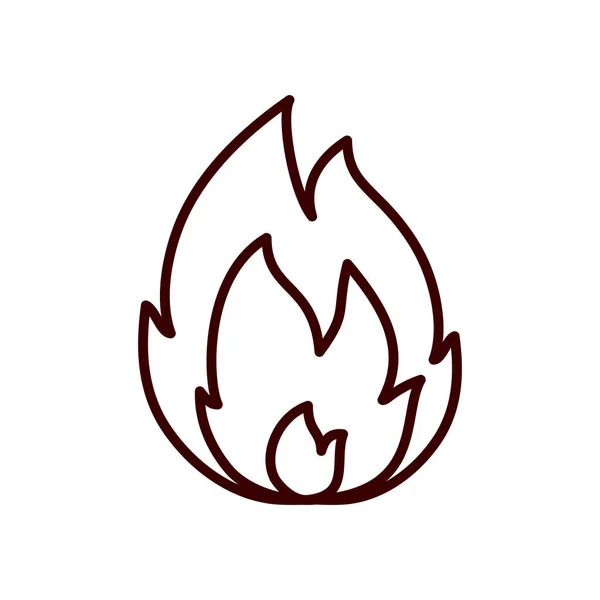Isolé flamme ligne style icône vectoriel design — Image vectorielle