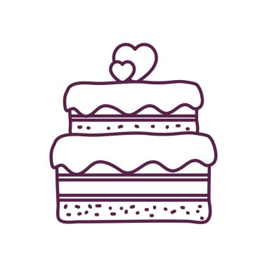 İzole edilmiş tatlı pasta çizgisi biçim vektör tasarımı
