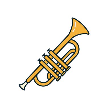 trompet enstrüman satırı ve biçim ikonu vektör tasarımı