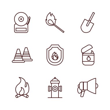 Ateş ve acil hat biçim ikonu vektör tasarımı