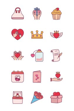 Mutlu anneler günü çizgisi ve biçim ikonu vektör dizaynı