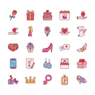 Mutlu anneler günü çizgisi ve biçim ikonu vektör dizaynı