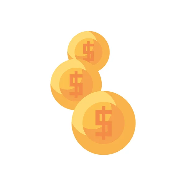 Isolated money coins line style icon vector design — Διανυσματικό Αρχείο