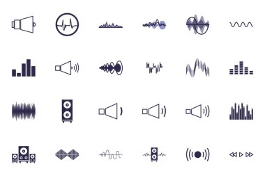 İzole dalgalar ve müzik doldurma biçimi vektör tasarımı