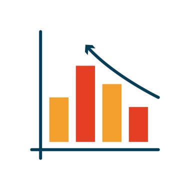 Artan okun düz stil vektör tasarımı ile izole edilmiş iş akışı çubukları