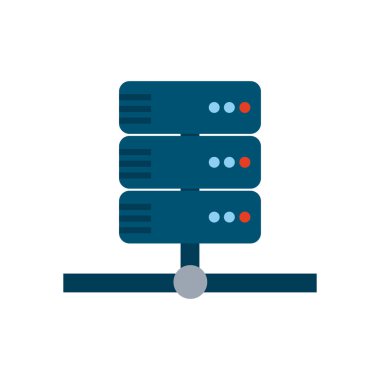 İzole edilmiş web sunucusu düz biçim ikon vektör tasarımı