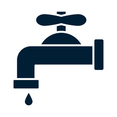 Damla siluet biçimi ikon vektör tasarımı ile izole su musluğu